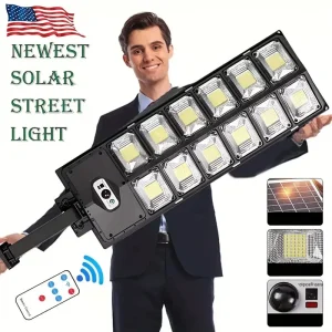 504LED uitra-Bright Solar Street lght Wide Angle Motion Sensor, RemoteControl,Energy-Efflcient- Techvett