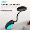 41Foz824s6L._AC_.jpg Penguin-Shaped LED Bathroom Sink Faucet with Pull Out Sprayer,Modern Single Hole Faucet with Color-Changing Light, Waterfall Fountain 360° Swivel – 4 Spray Modes (Black) –