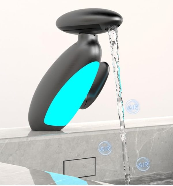 51Q4gTy-j-L._AC_.jpg Modern LED Bathroom Faucet, 360° Rotating Pull-Out Sprayer, 4 Water Flow Modes (White) –