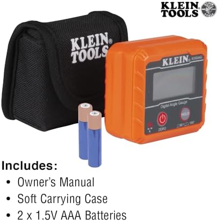 Klein Tools 935DAG Digital Angle Gauge & Electronic Level, 0–90° and 0–180° Measurement Ranges-Techvett-Free Shipping
