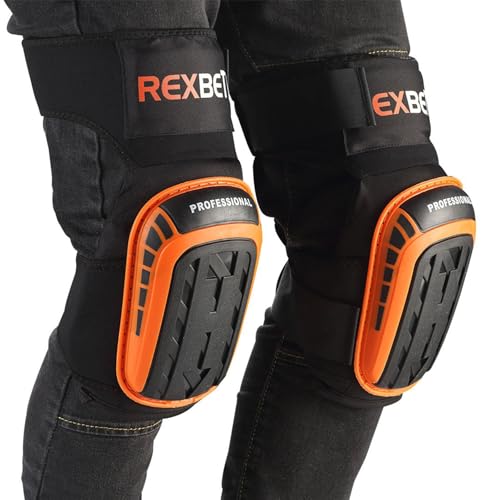 REXBETI Heavy Duty Knee Pads for Work & Construction, Anti-Slip Foam Gel Knee Protection with Strong Straps for Gardening, Flooring & Cleaning-Free Shipping to Jamaica/No Import Charges!!!