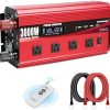 Cantonape 3000W Power Inverter 12V to 110V/120V DC to AC with LCD Display, Remote Control, 4 AC Outlets & 4 USB Ports for Car, RV, Boat & Solar Systems-Free Shipping to Jamaica/No Import Charges!!!
