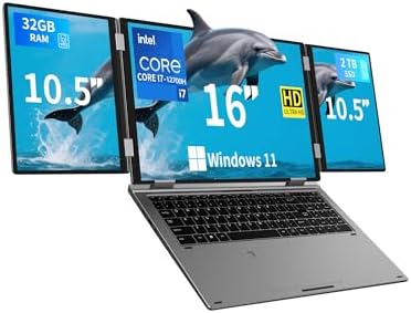 KOOFORWAY Triple Screen Laptop 16” + Dual 10.5”, Core i7-12700H, 32GB RAM, 2TB SSD, Windows 11 Pro-Free Shipping to Jamaica/No Import Charges!!!