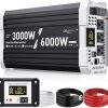 3000W Pure Sine Wave Inverter 12V DC to 110V/120V AC with USB, Type-C, Remote Control & LCD for RV, Solar & Emergency Power-Free Shipping to Jamaica/No Import Charges!!!