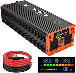 51XbGWYFFaL._AC_.jpg TOPBULL 3000W Power Inverter (6000W Peak) | 12V DC to 110V AC Converter with LED Display, Dual AC Outlets, USB Port | Car, RV & Home Backup Power | Free Shipping to Jamaica / No Import Charges