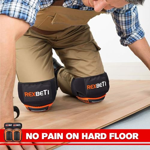 REXBETI Heavy Duty Knee Pads for Work & Construction, Anti-Slip Foam Gel Knee Protection with Strong Straps for Gardening, Flooring & Cleaning-Free Shipping to Jamaica/No Import Charges!!!