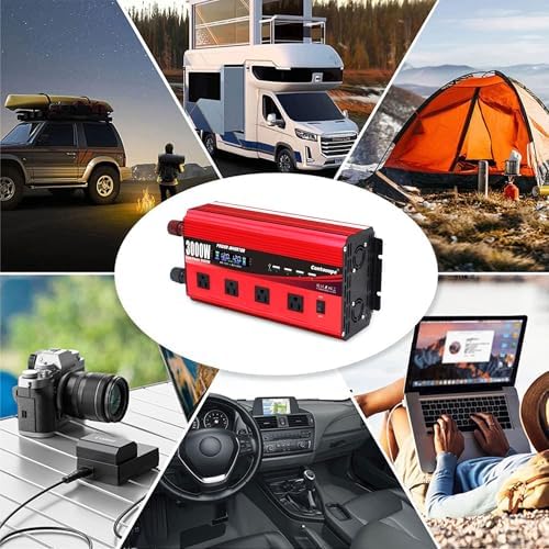 Cantonape 3000W Power Inverter 12V to 110V/120V DC to AC with LCD Display, Remote Control, 4 AC Outlets & 4 USB Ports for Car, RV, Boat & Solar Systems-Free Shipping to Jamaica/No Import Charges!!!