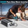 3000W Pure Sine Wave Inverter 12V DC to 110V/120V AC with USB, Type-C, Remote Control & LCD for RV, Solar & Emergency Power-Free Shipping to Jamaica/No Import Charges!!!