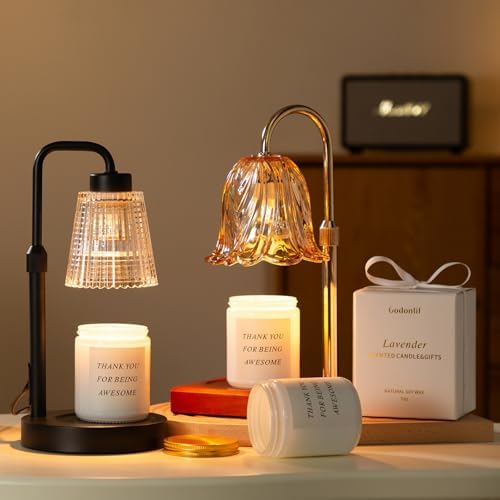 GODONLIF Dimmable Candle Warmer Lamp with Timer, Wax Melt Warmer for Jar Candles with 2 Bulbs-Techvett-Free Shipping