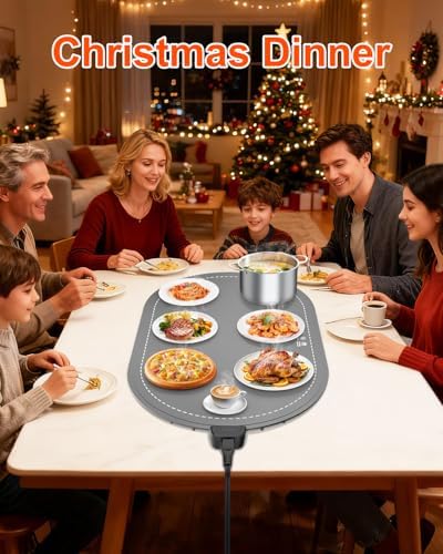 Seenlast Electric Food Warming Mat with Adjustable Temp & Timer, 10-Second Fast Heating Buffet Heating Pad-Techvett-Free Shipping