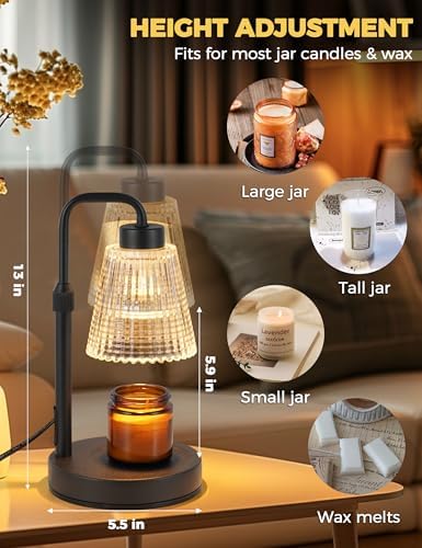GODONLIF Dimmable Candle Warmer Lamp with Timer, Wax Melt Warmer for Jar Candles with 2 Bulbs-Techvett-Free Shipping