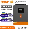 PowMr 4.2KW Hybrid Solar Inverter 24V 220V Off Grid Pure Sine Inverter Dual Output Built in WIFI with MPPT 100A Solar Charger